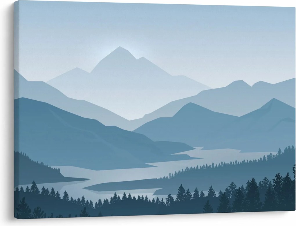 Tablou - Munții cu privirea graficeanului (70x50 cm)