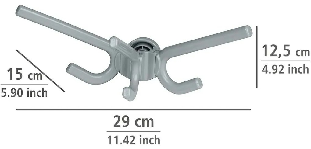 Wenko Set of 2 Herkules triple hooks, grey