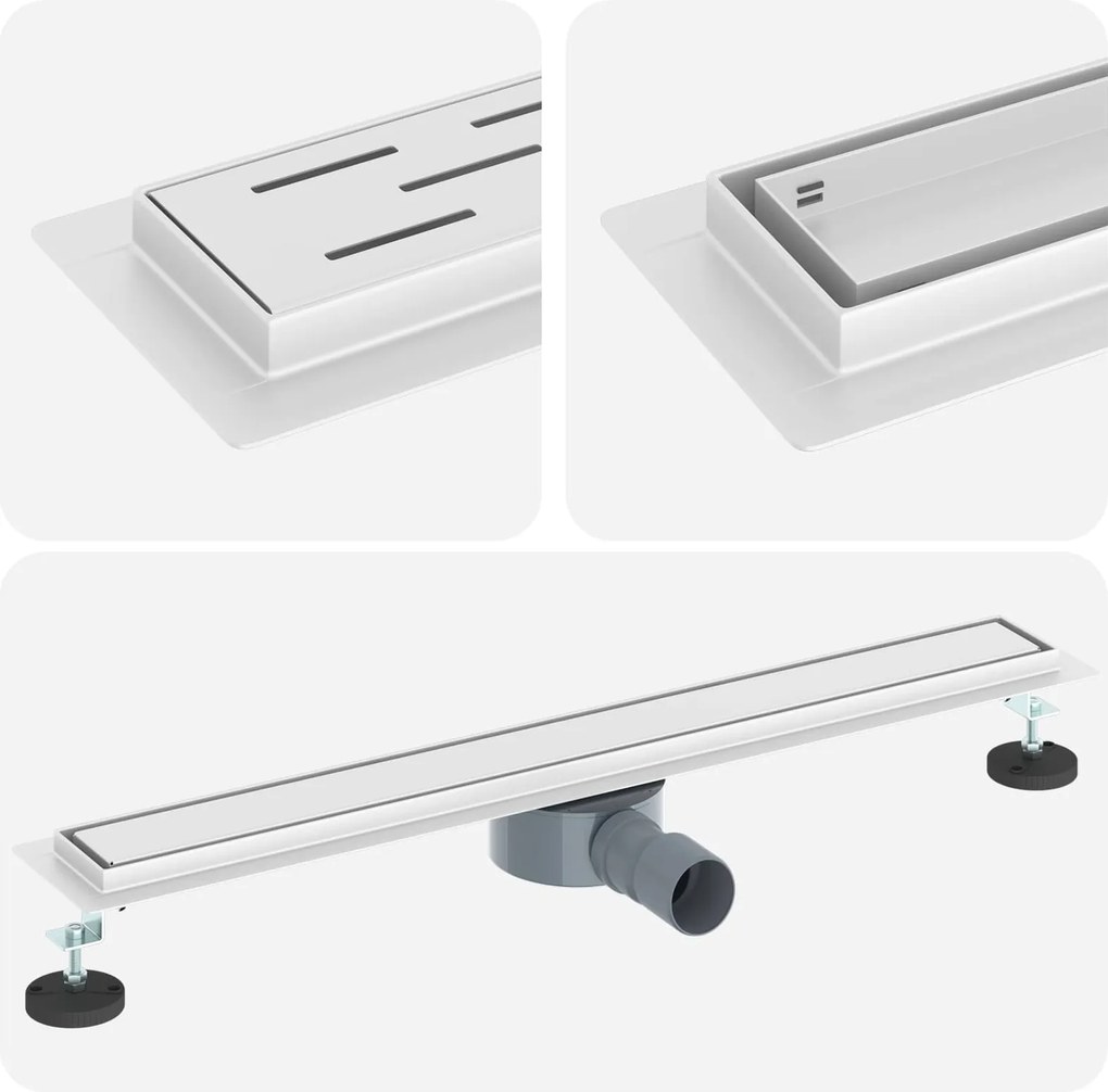 vidaXL Scurgere de duș 2 în 1 cu sifon 360° Argintiu 70 cm