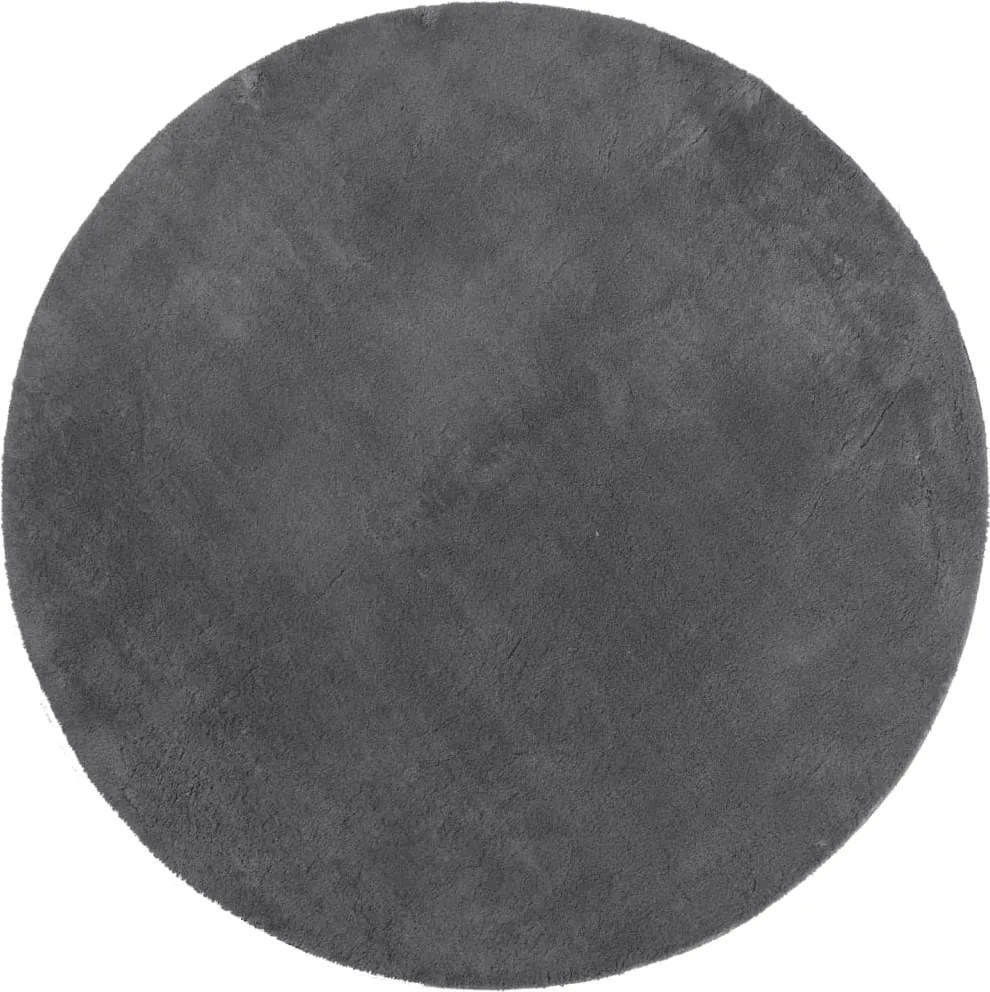 vidaXL Covor HUARTE, fir scurt, moale și lavabil, antracit, Ø 200 cm