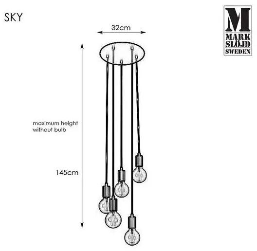 Markslöjd 107467 - Lustră pe cablu SKY 5xE27/60W/230V