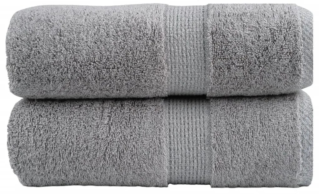 vidaXL Prosoape de baie premium SOLUND, 2 buc., gri, 30 x 30 cm, 600 g/m²