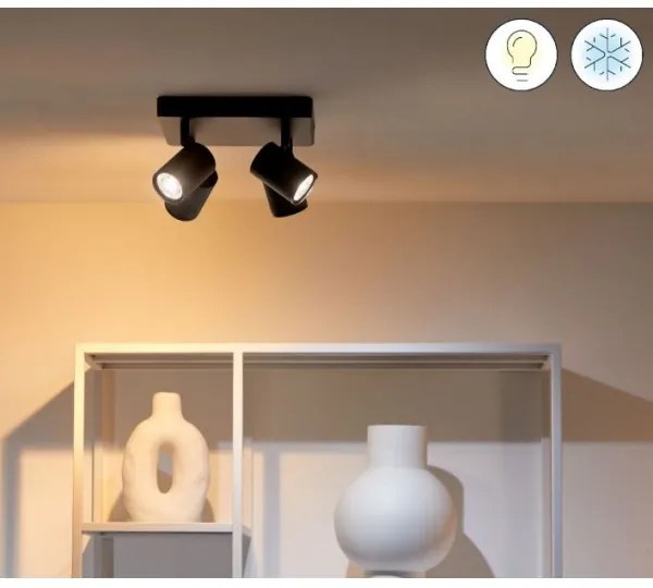 Spot LED RGBW dimabil IMAGEO 4xGU10/4,9W/230V negru Wi-Fi WiZ