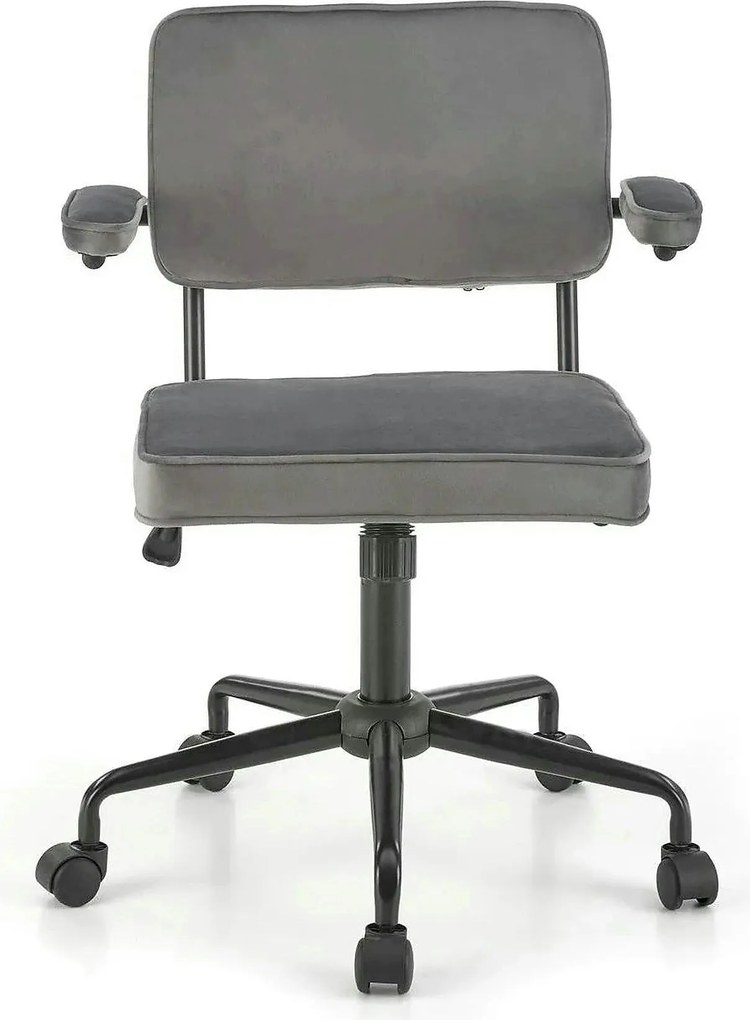 Scaun birou FIDEL, gri/negru, stofa clasica/metal, 62x56x81/91 cm
