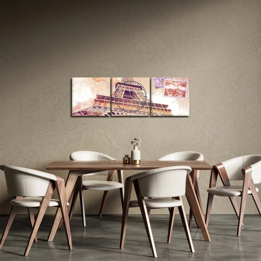 Tablou - Prriveliștea din Paris (cu ceas) (90x30 cm)