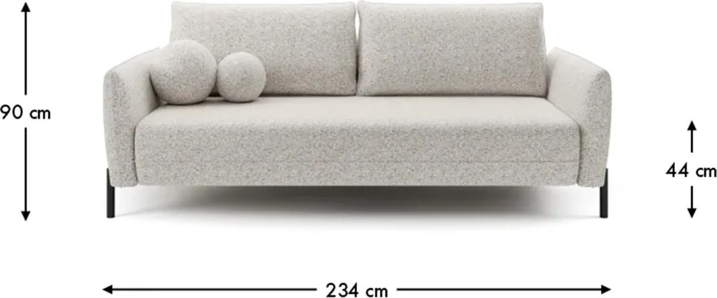 Canapea lemn masiv extensibilă Vasco, 234 × 103 × 90 cm