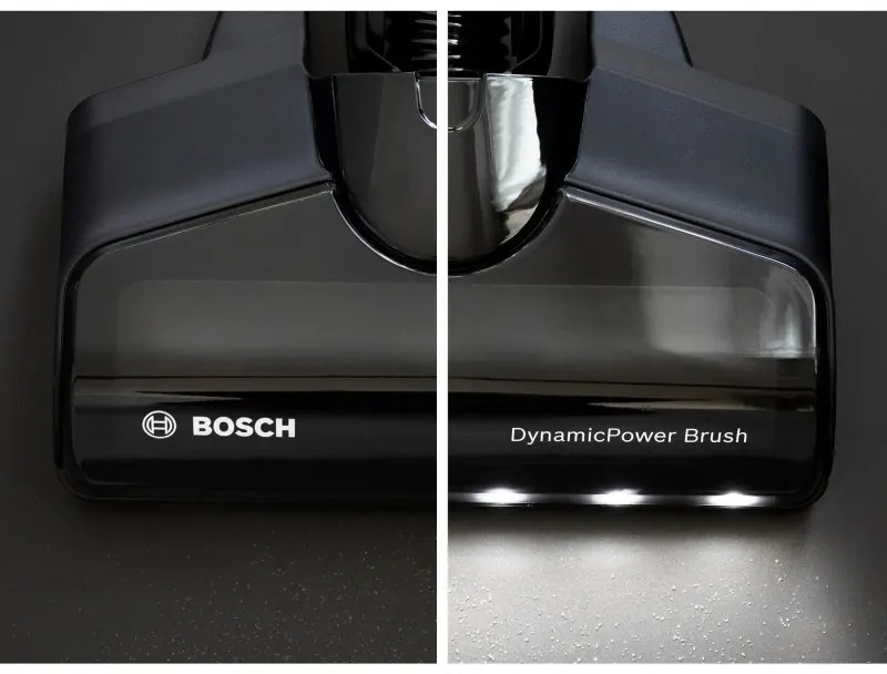 Aspirator vertical Bosch Unlimited 7 BBS711W, 300 ml, Motor TurboSpin, Lumini LED, Autonomie 40 min, Alb/Negru