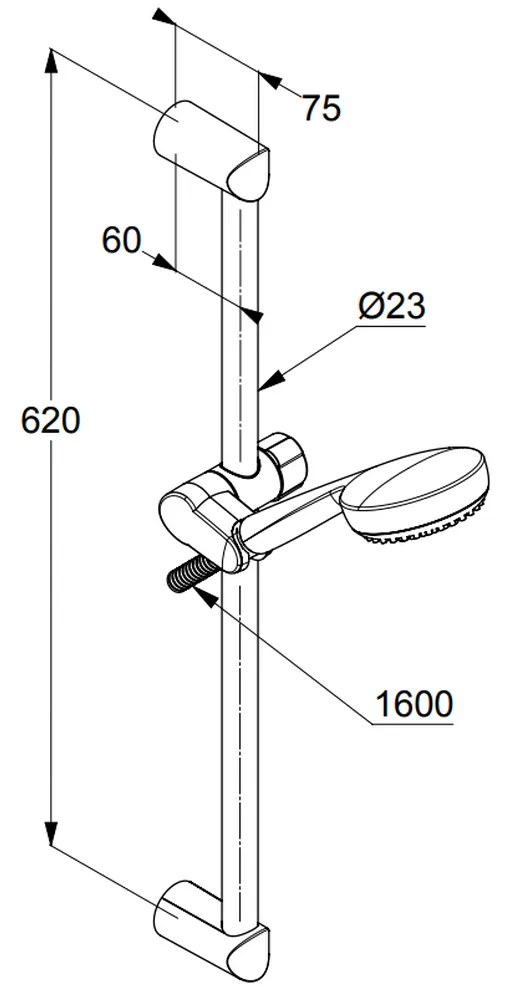 Set para de dus, bara si furtun, crom