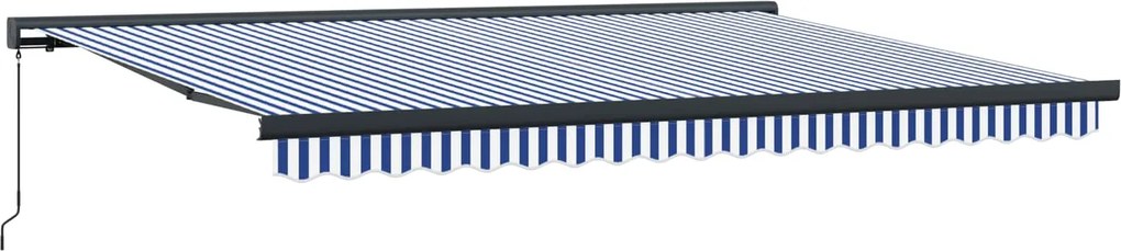 vidaXL Cortina Retractabilă Albastru și Alb 450 × 300 cm