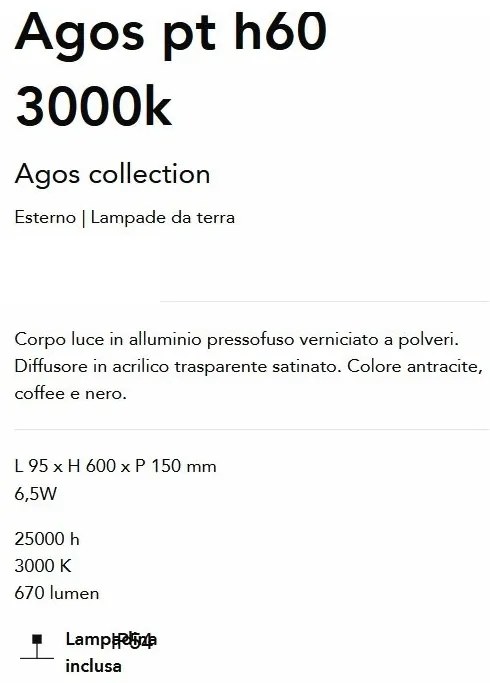 Stalp LED iluminat exterior modern Agos pt h60 3000k coffee