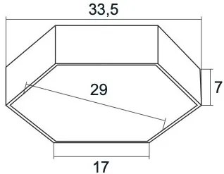Plafoniera LED moderna design hexagonal ARIZONA 22,5W alba