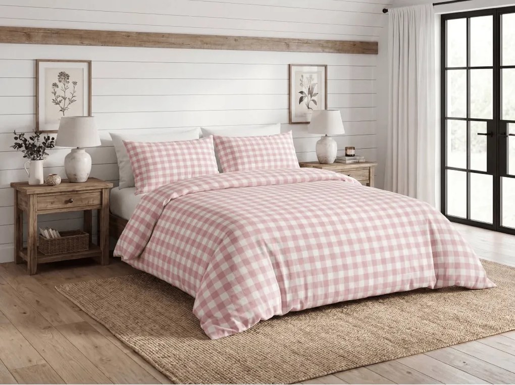 Lenjerie de pat din bumbac PINK CUBE roz, 100% bumbac Dimensiune lenjerie de pat: 70 x 90 cm | 140 x 200 cm