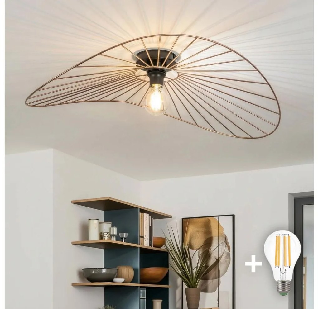 Brilagi - Lustră LED aplicată CERIA WIRE 1xE27/40W/230V 60x80 cm bronz
