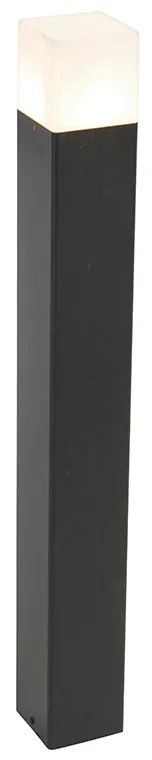 Lampă de exterior cu picior neagră cu abajur opalescent alb 70 cm - Denmark