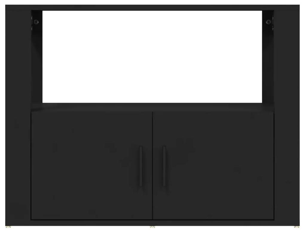 Servanta, negru, 80x30x60 cm, lemn compozit 1, Negru