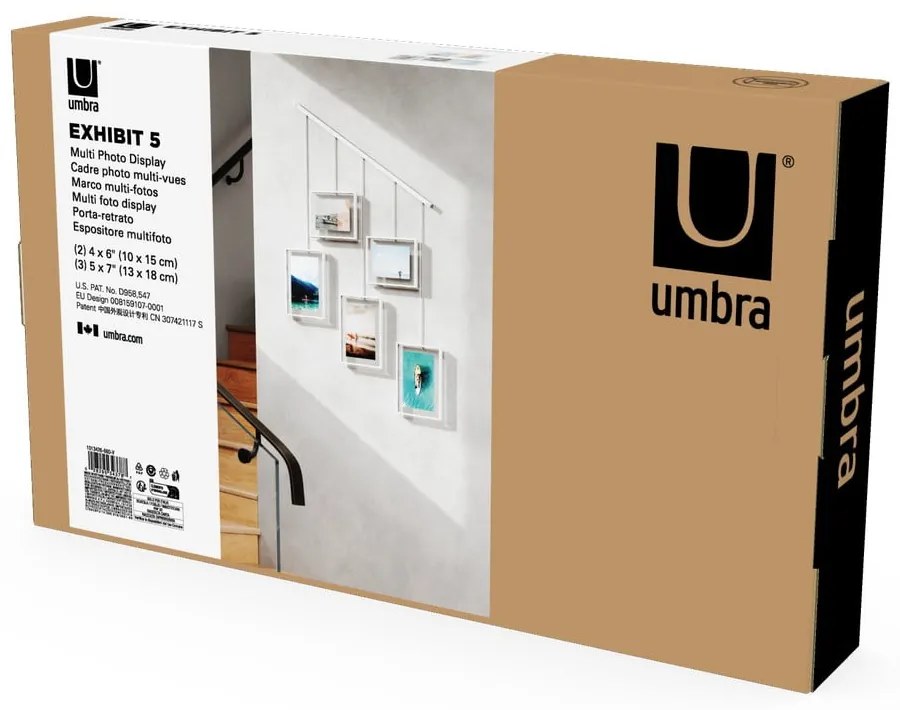 Rame albe de agățat din metal 5 buc. 66x69 cm Exhibit – Umbra