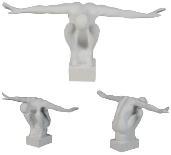 Decorațiune pentru masă din rășină, albă, 19,5x16x38,5 cm