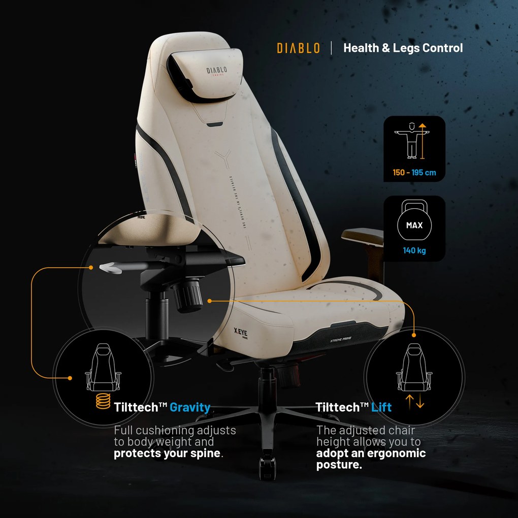 Scaun Gaming Diablo X.Eye Prime, Normal Size, Desert Storm