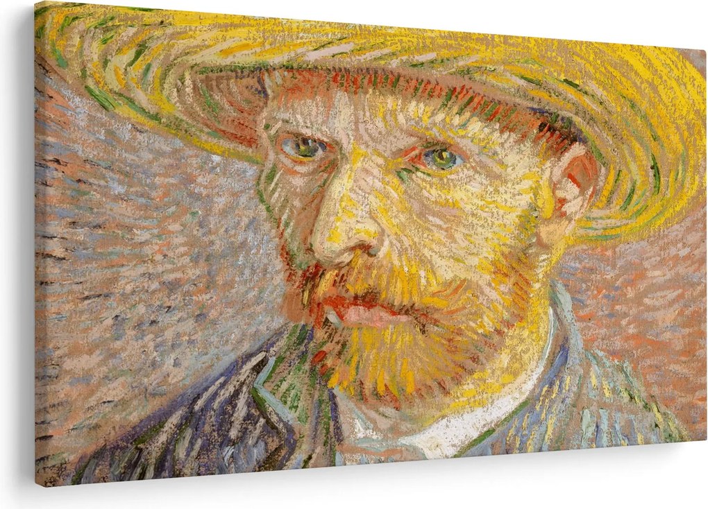 Tablou - Vincent van Gogh, Self-Portrait with a Straw Hat (The Potato Peeler), reproducere (90x60 cm)