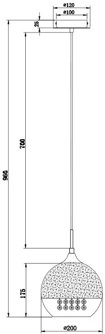Pendul design modern Fermi MYP140-PL-110-1-G