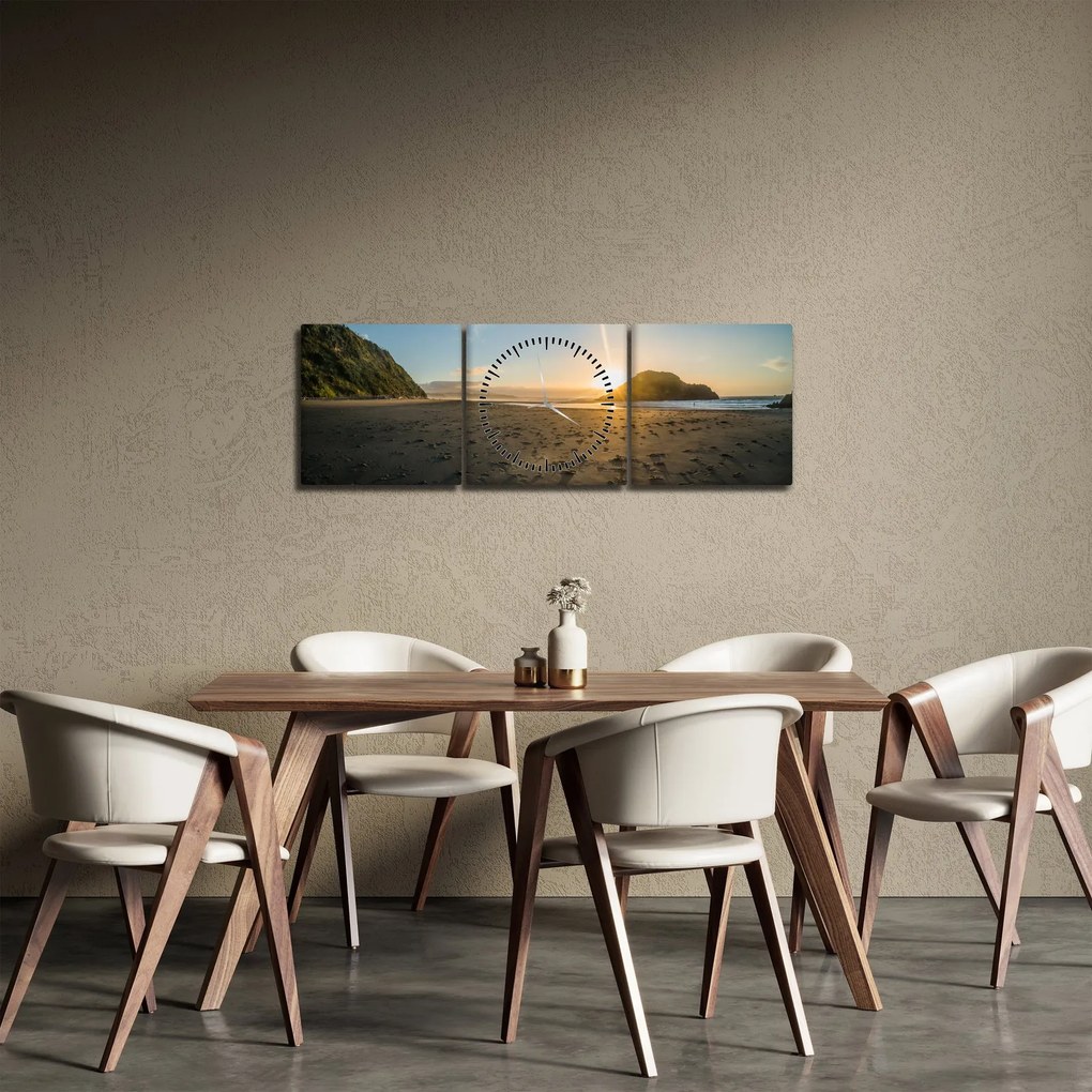 Tablou cu plaja (cu ceas) (90x30 cm)