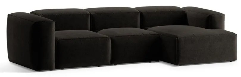 Colțar negru (cu colț pe partea dreaptă/cu șezlong) Bergamo – Cosmopolitan Design