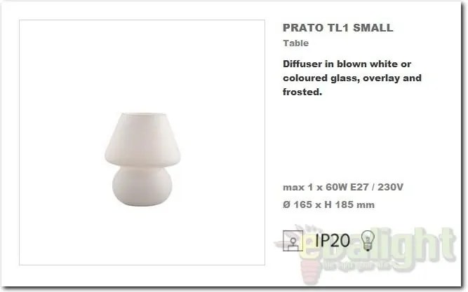 Veioza, lampa de masa PRATO TL1 SMALL 074726