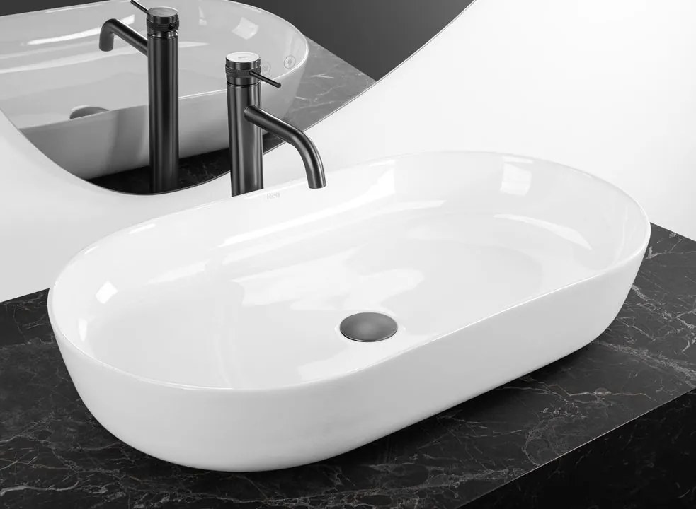 Lavoar ceramic pentru blat CLEO 71 alb - REA