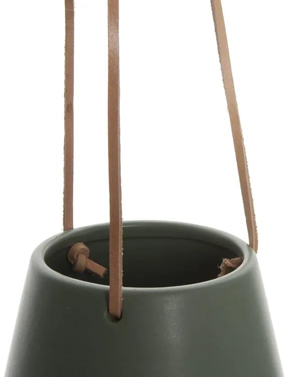 Hanging pot Skittle ceramic small matt jungle grn