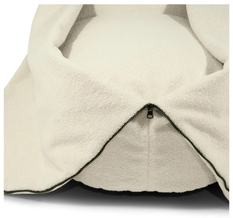 Fotoliu puf pentru copii maro cu tapițerie din țesătură bouclé Cocoon 100 – SLOWDOWN