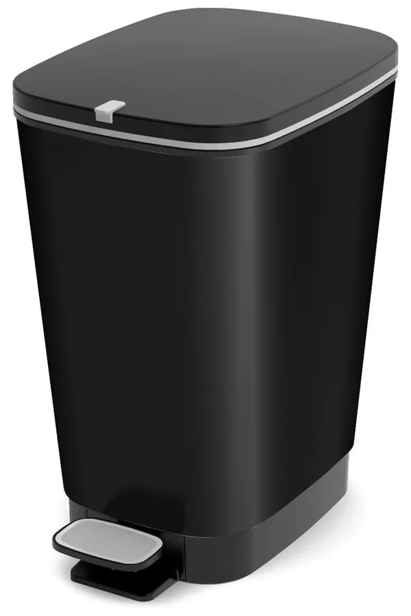 Coș de gunoi negru mat cu pedală din plastic 25 l Chic Bin – KIS
