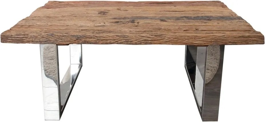 Masuta Living design high-tech din metal si lemn masiv, Barracuda 110cm A-36650+30117G VC