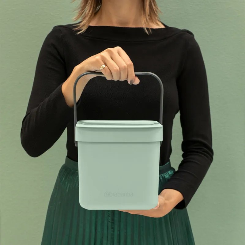 Cos de gunoi colectare selectiva Brabantia Sort&Go 1005520, 3 L, Maner, Verde deschis