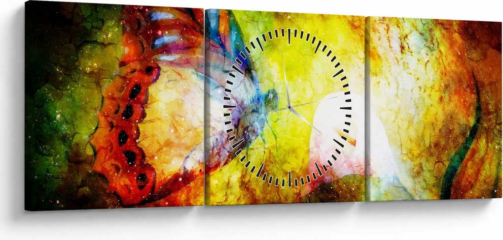 Tablou - Fluture spațial (cu ceas) (90x30 cm)