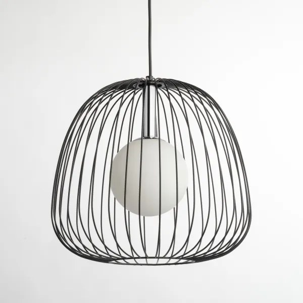 Lustră pe cablu BELL 1xG9/12W/230V d. 33 cm negru/crom lucios