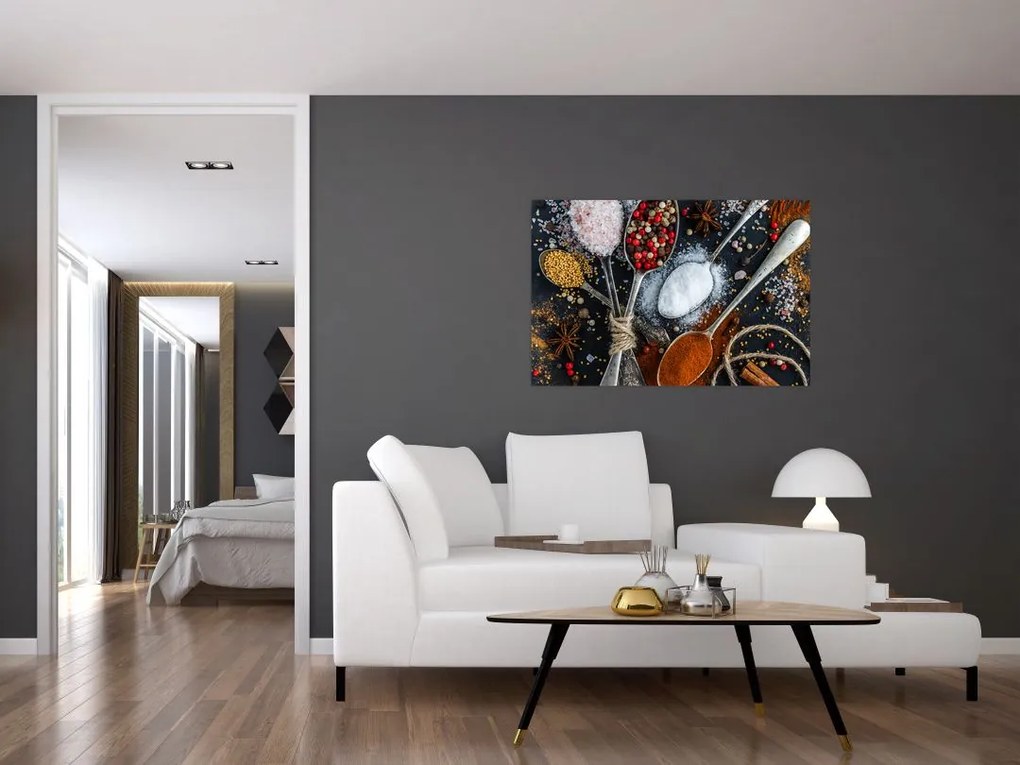 Tablou cu linguri cu condimente (90x60 cm)