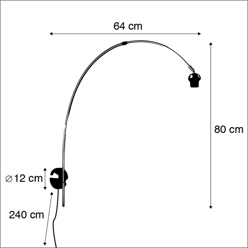 Lampa de perete moderna din otel fara abajur - Boog