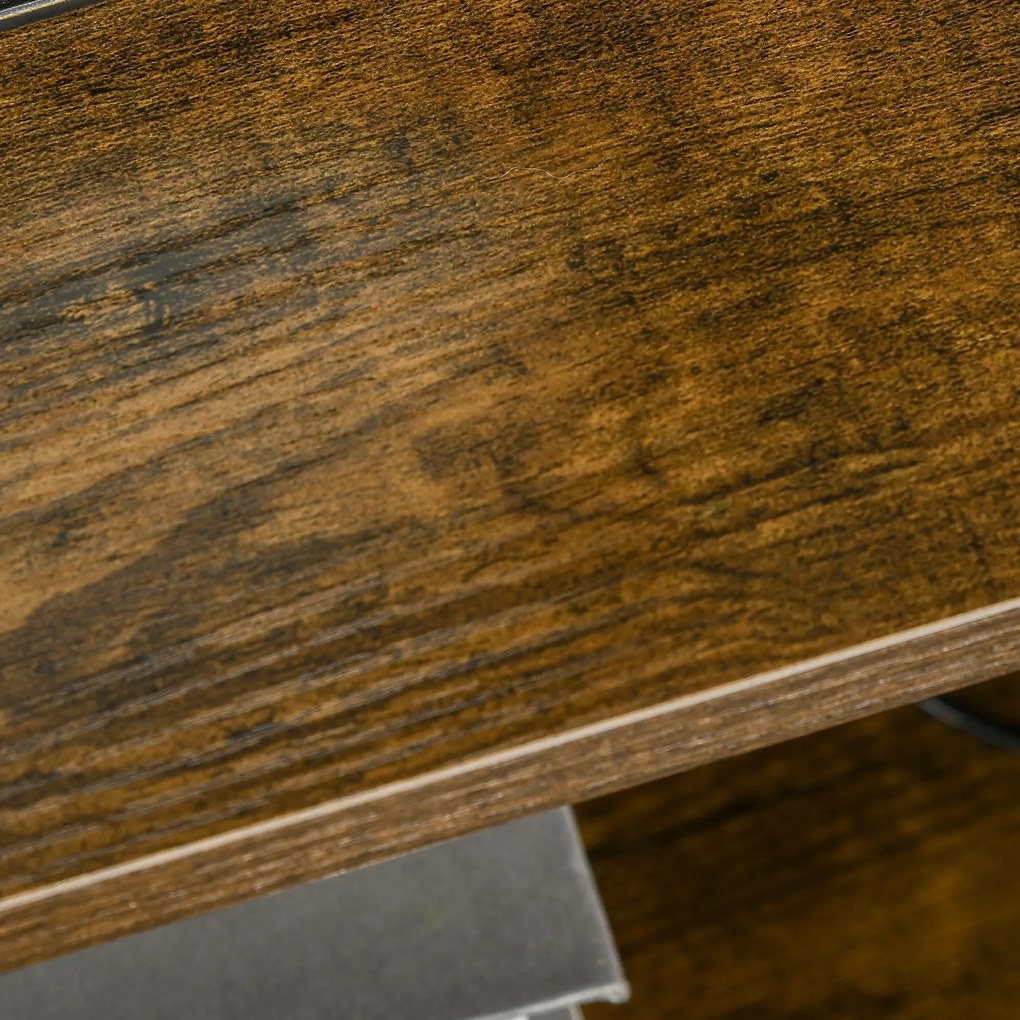 HOMCOM Noptieră cu 2 Sertare Material Textil Mobilier de Suport Mic cu Stil Industrial Comodă 2 sertare - 45 x 40 x 70,5 cm - Lemn și metal | Aosom Romania