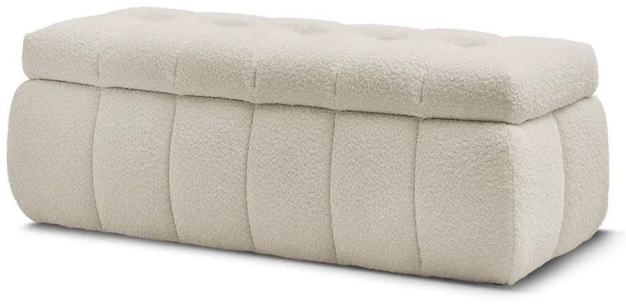 Bancă bej cu tapițerie din țesătură bouclé Mont Blanc – Bobochic Paris