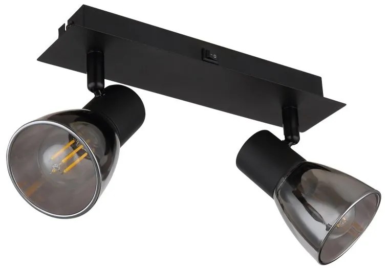 Aplica de perete / tavan cu 2 spoturi directionabile design modern CLAUDE negru