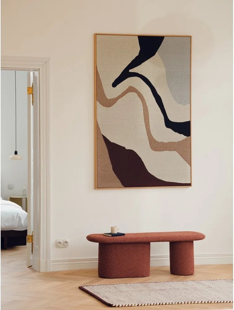 Bancă cărămizie capitonată cu tapițerie din țesătură bouclé Rull – noo.ma