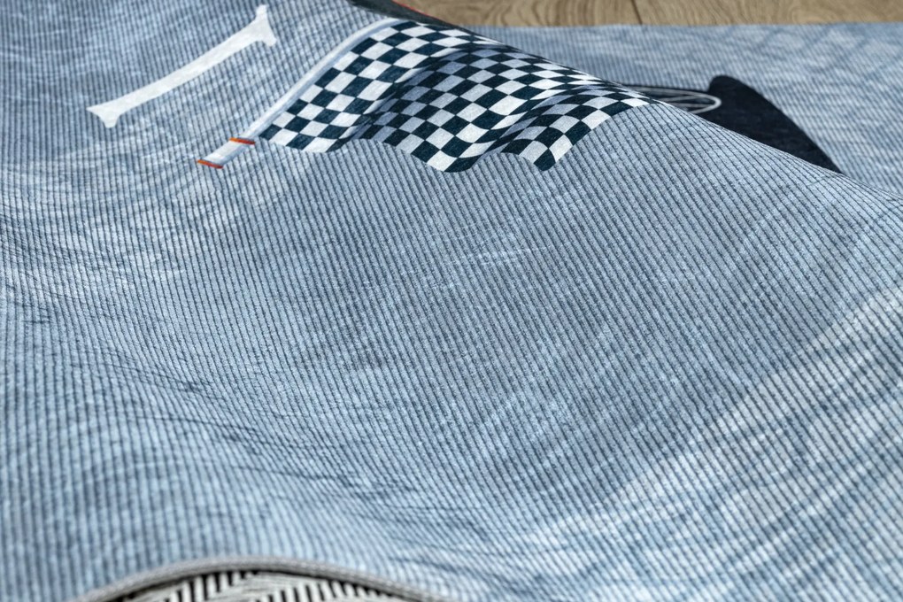 BAMBINO 41730 covor lavabil Mașină, cursă pentru copii anti-alunecare - gri / albastre