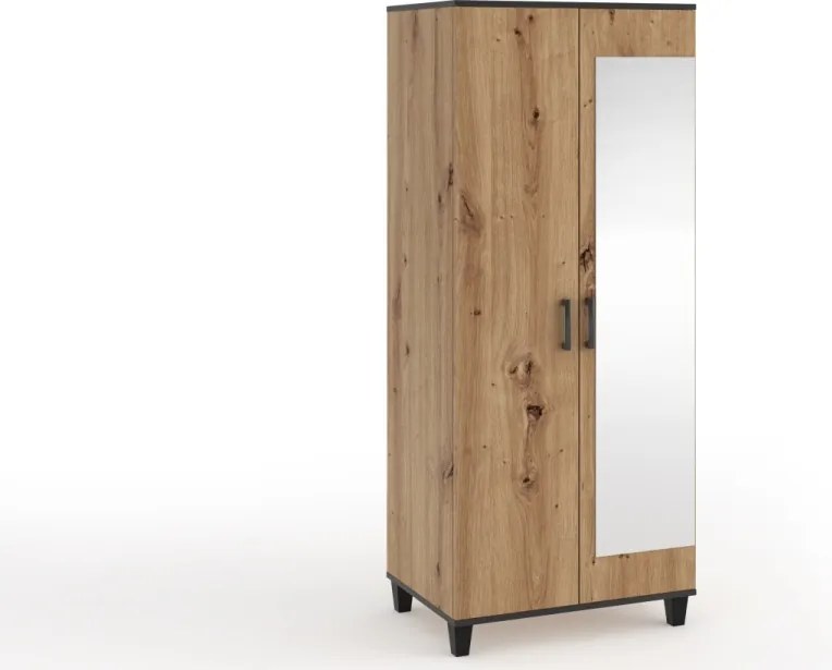 Dulap POLA 11 – cu oglindă – 80x56x193 cm – Stejar Artisan