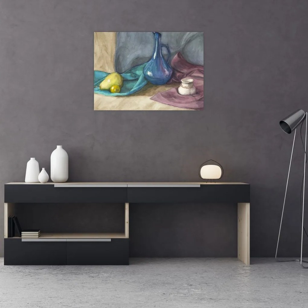 Tablou pe sticlă - Natură moartă pictată (70x50 cm)