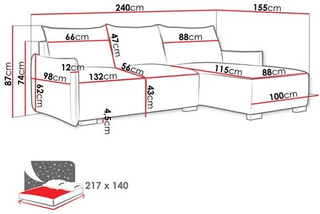 Colțar Gryfit L (Portocaliu) (cu sp. depozitare). Promo -17%. 1105097