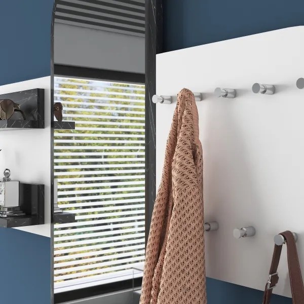 Oglindă de perete RANI 125x120 cm alb/negru