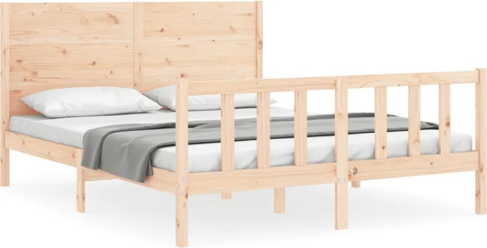 vidaXL Cadru de pat fără saltea, 160x200 cm, lemn masiv pin