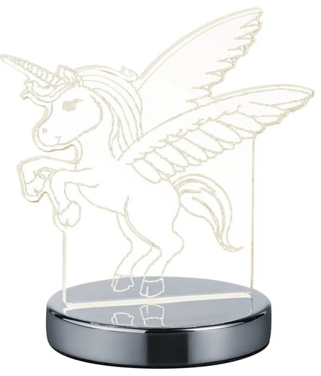 Veioză argintiu-lucios LED (înălțime 17 cm) Karo – Reality