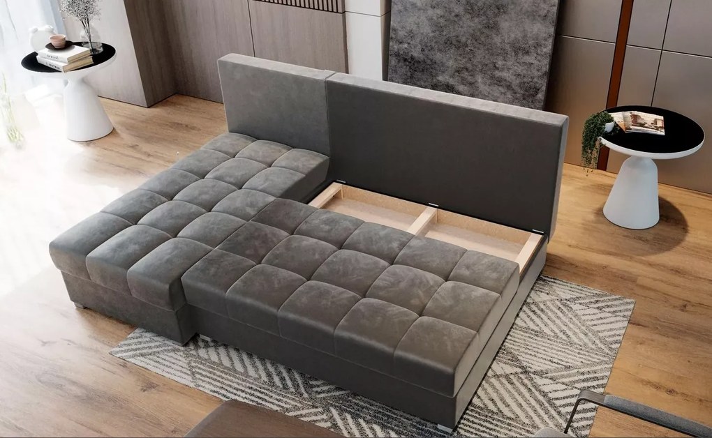 OFERTA Canapea de colț extensibila crem ZENA, reversibila clasa a II-a