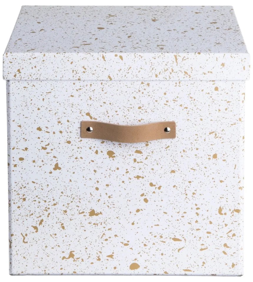 Cutie de depozitare Bigso Box of Sweden Logan, auriu-alb